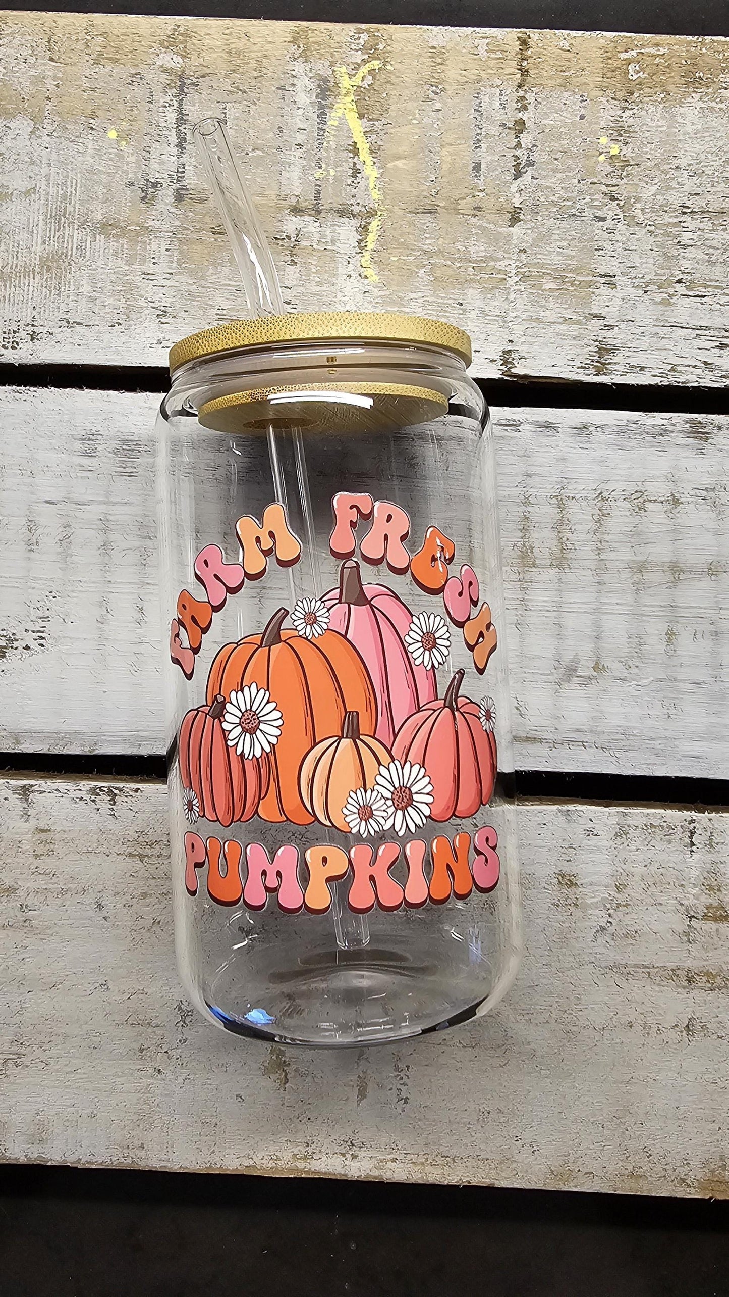 Fresh Pumpkin Fall Iced Coffee Cup | Autumn Pumpkin Patch