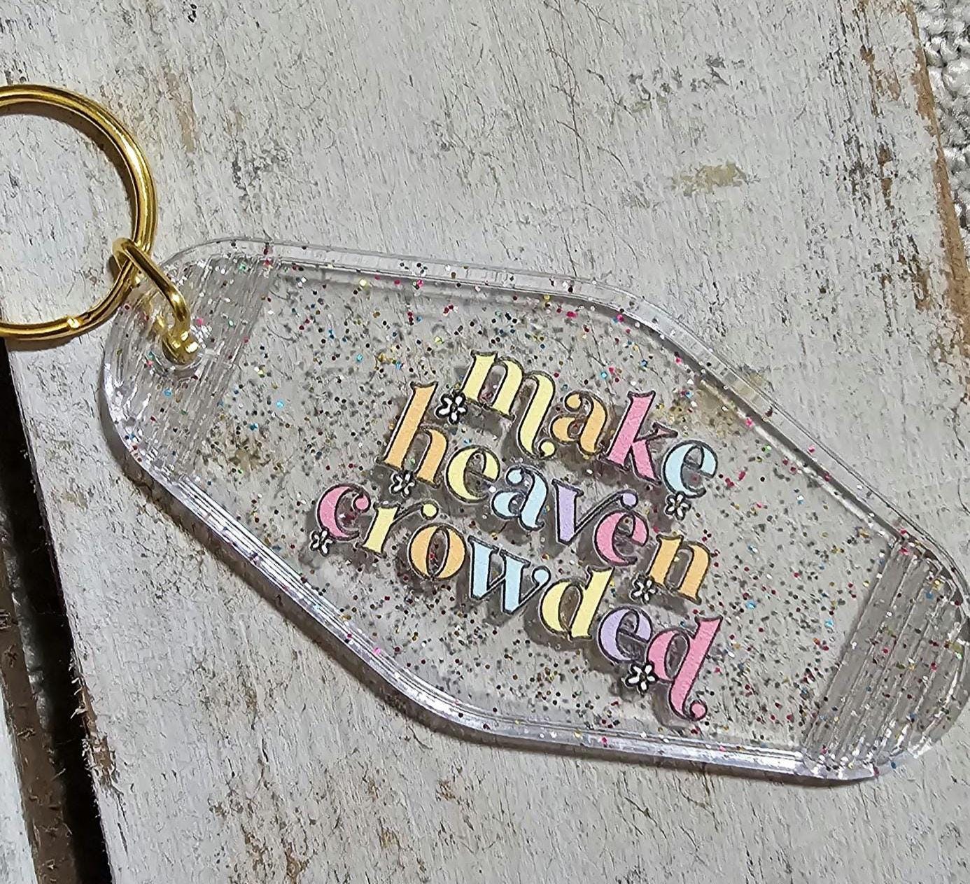 Cute Faith Glitter Keychain - Heaven Keychain